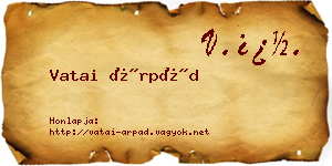 Vatai Árpád névjegykártya