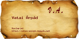 Vatai Árpád névjegykártya