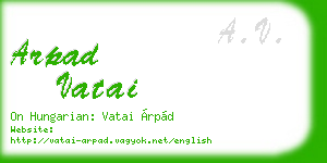 arpad vatai business card